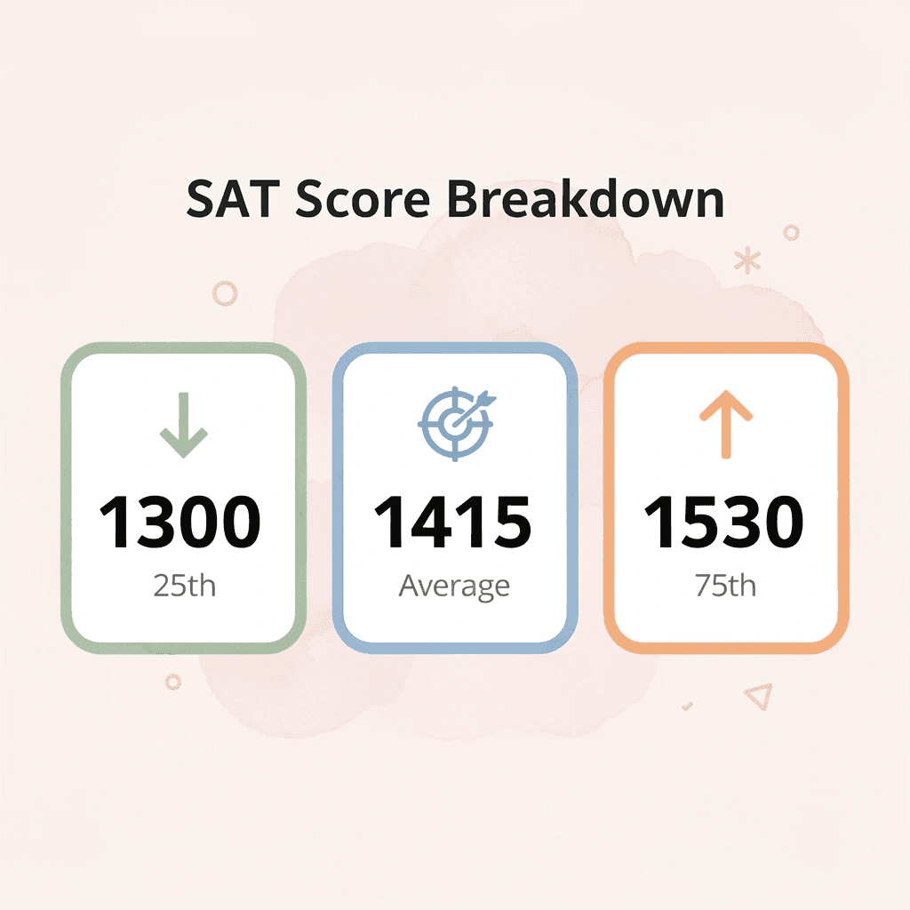 Infographic showing UC Berkeley SAT score statistics