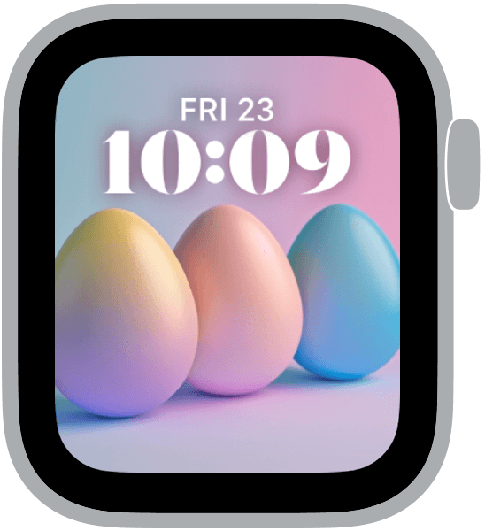 an apple watch face from the easter gradients collection