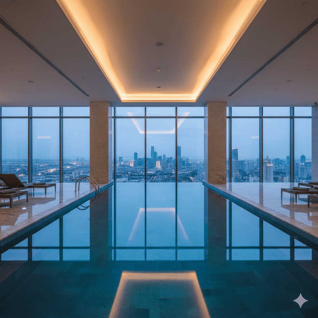 Gurugram luxury high-rise indoor infinity pool