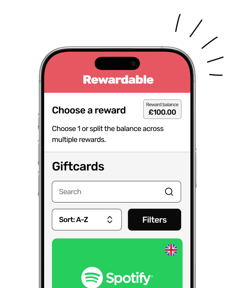 Rewardable’s mobile interface for the recipient experience.