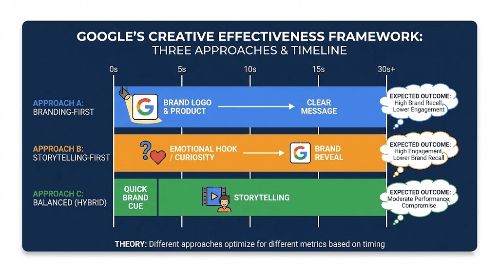 Diagram showing the three approaches with timeline visualization