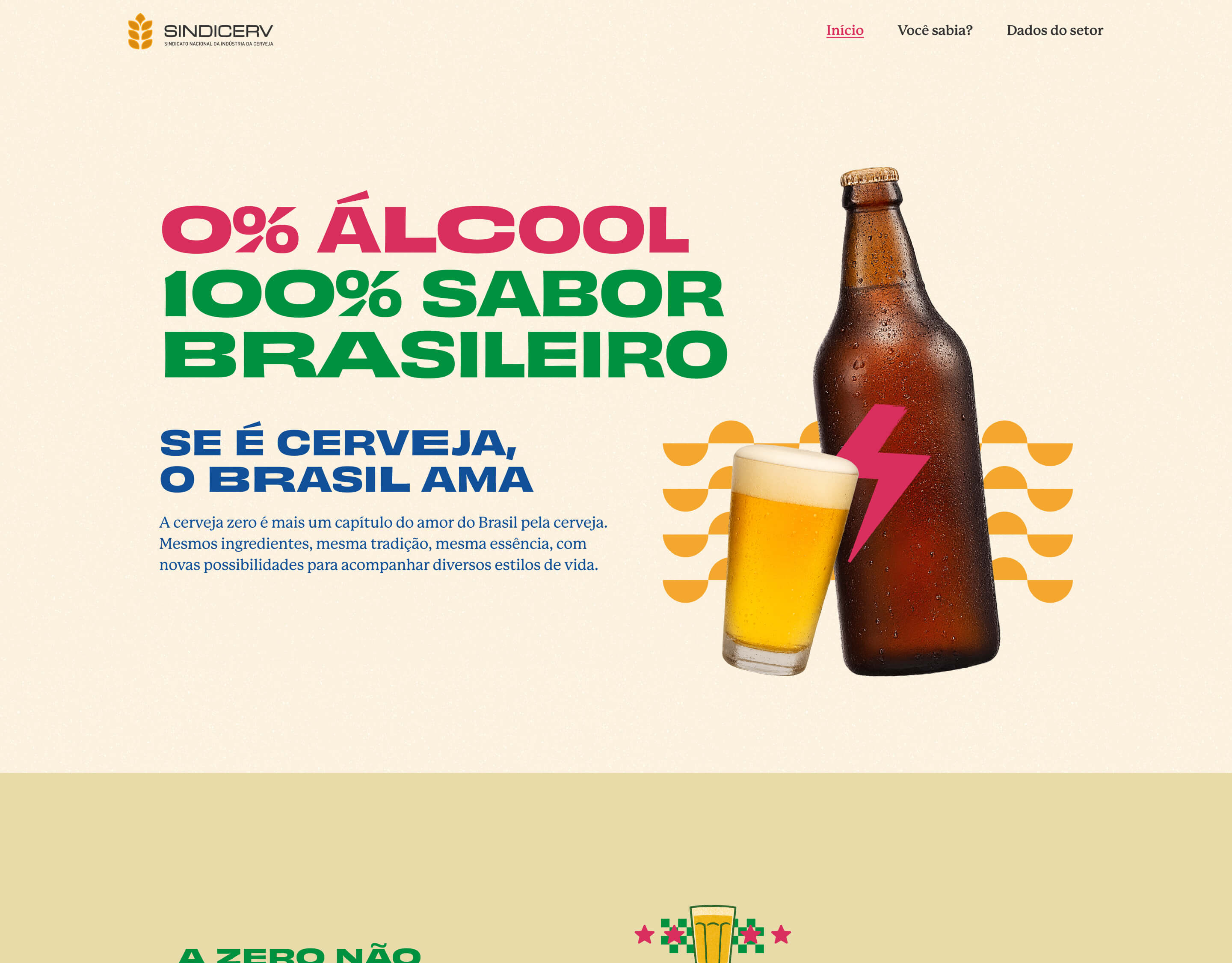 Hero section for a website about non-alcoholic beer