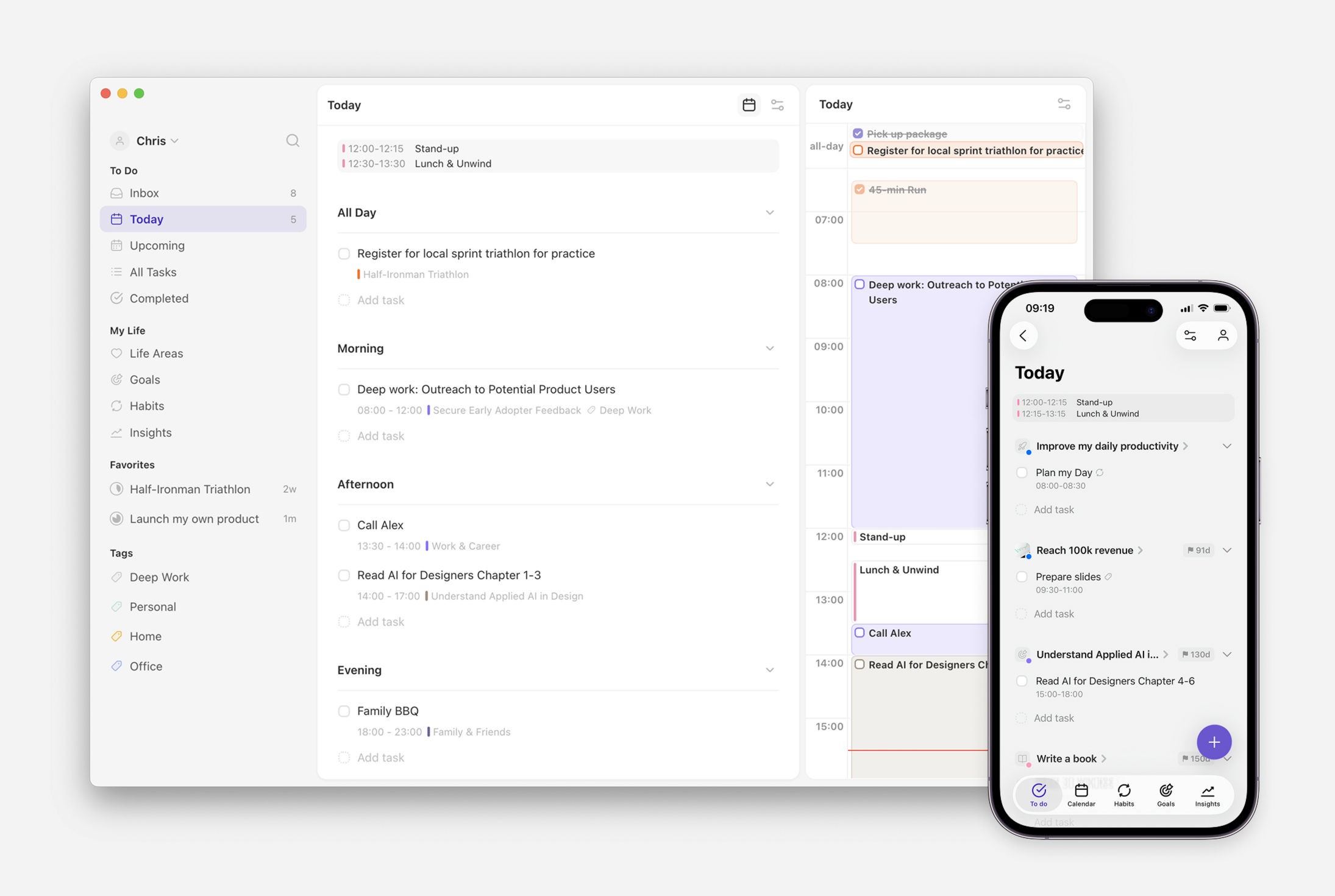 Griply daily planner screenshot