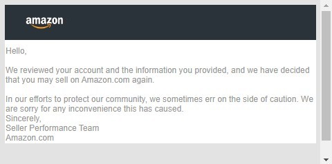 Amazon Account Reinstatement