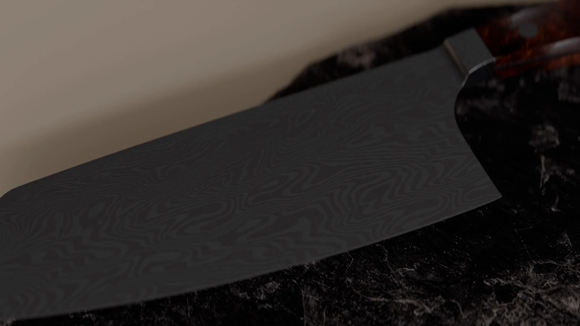 The same knife blade during lighting build-up