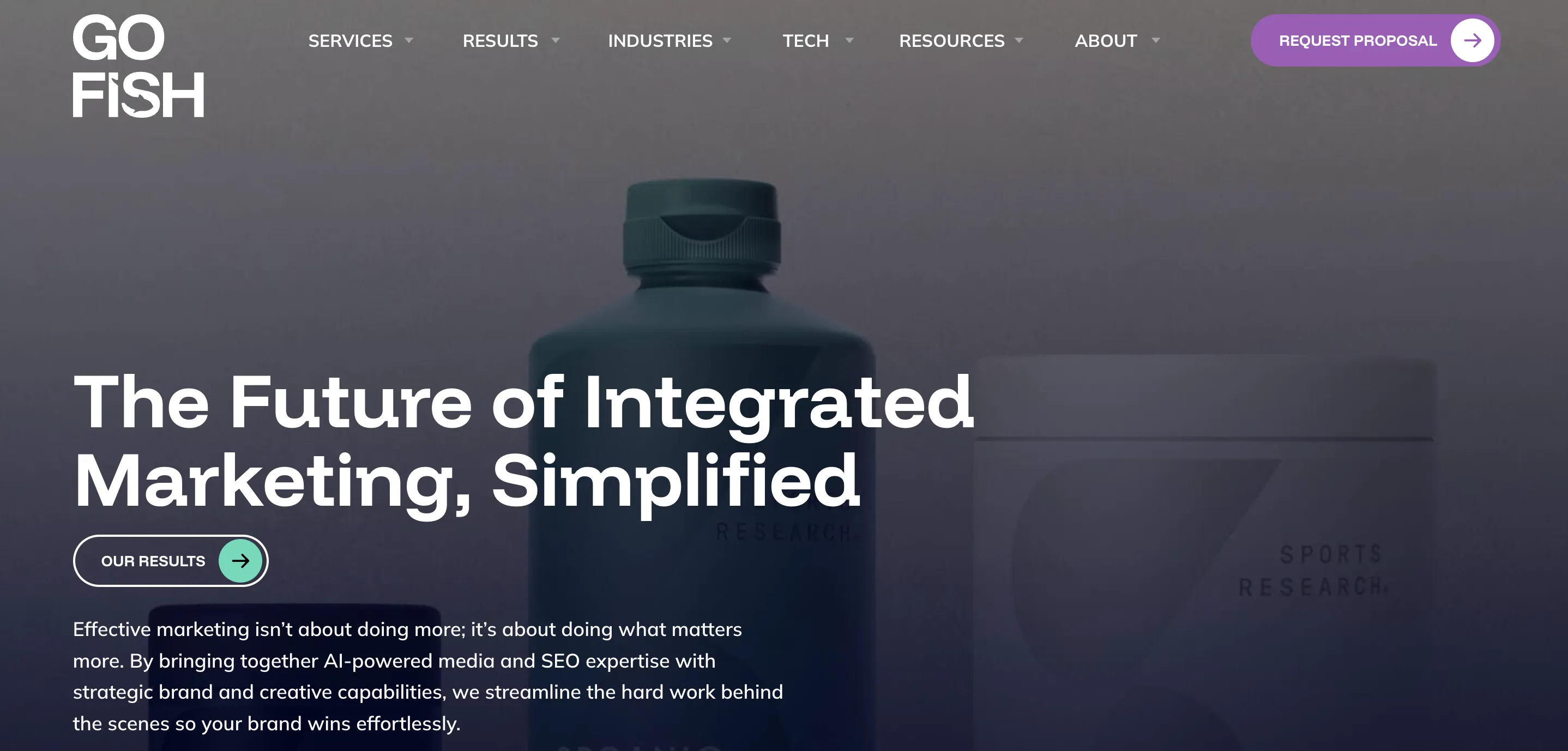 GoFish agency homepage