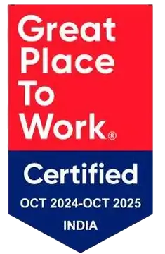 “Great Place to Work® Certified”-sertifisering for India, gyldig fra oktober 2024 til oktober 2025, som indikerer en anerkjent positiv arbeidskultur.