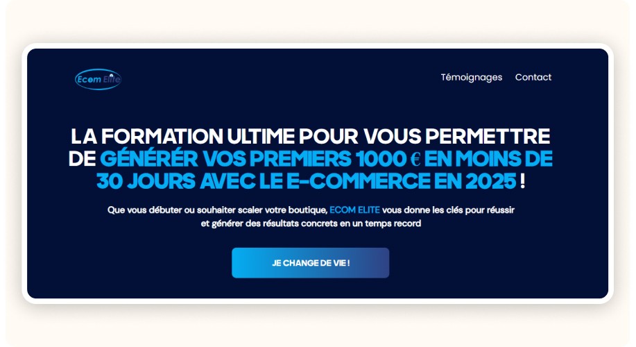 Ecom Elites homepage