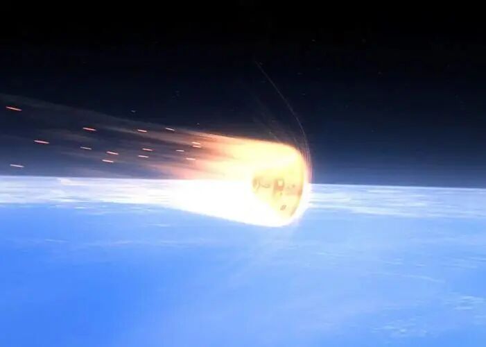 Meteors streaking across the sky