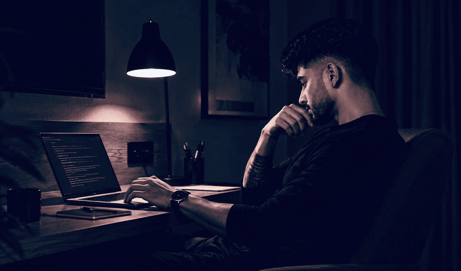 A man in dark