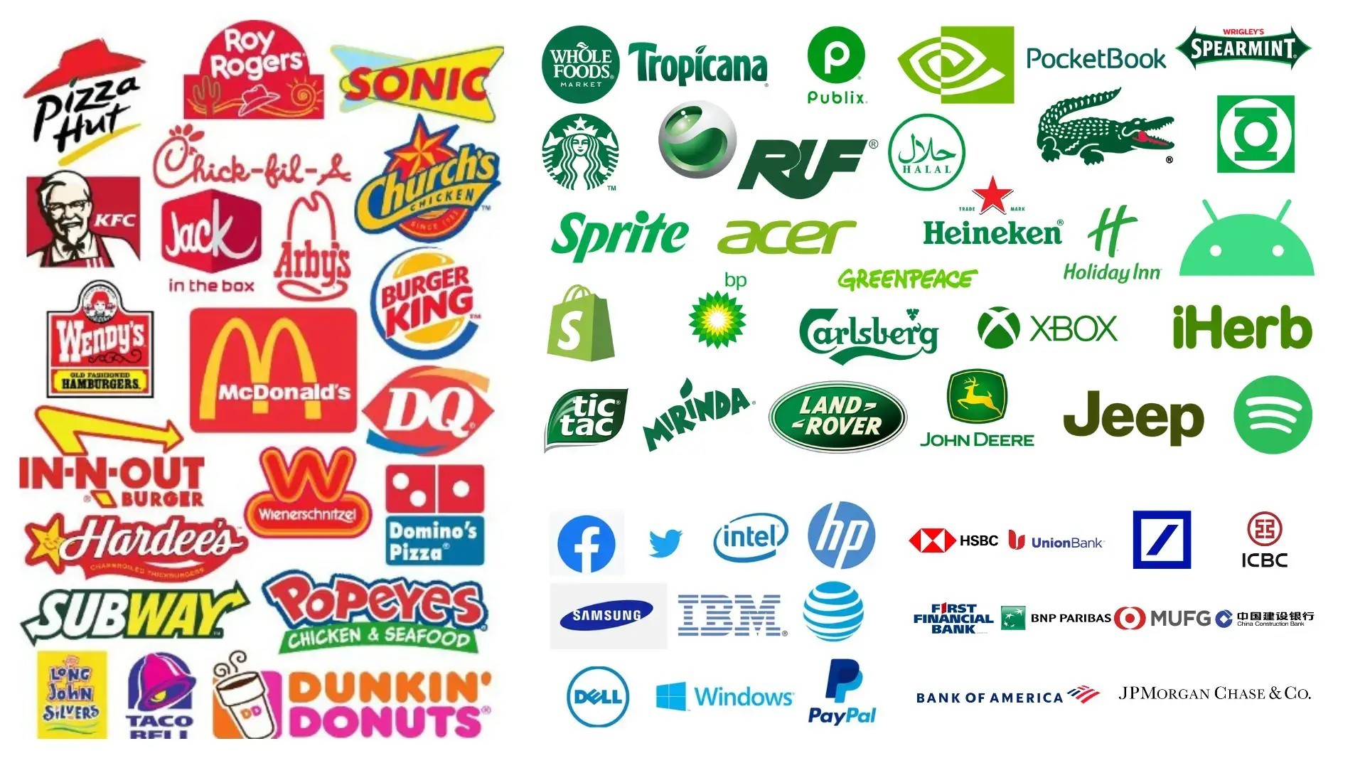 Famous brand logo color map
