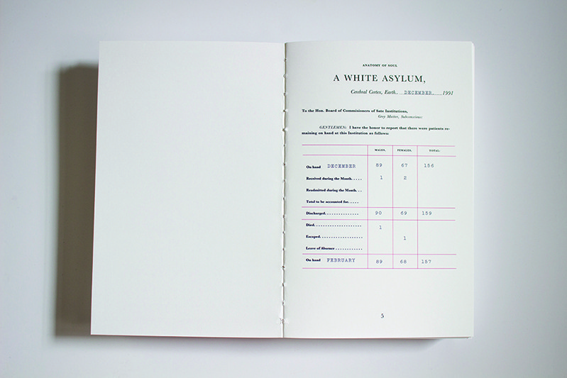 A White Asylum book inside