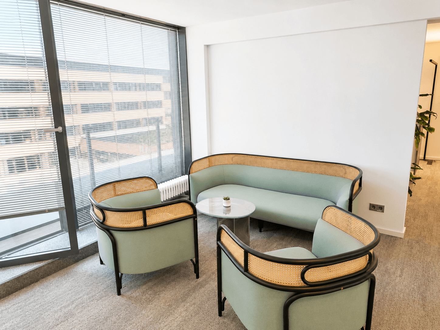 Corner office with city view
