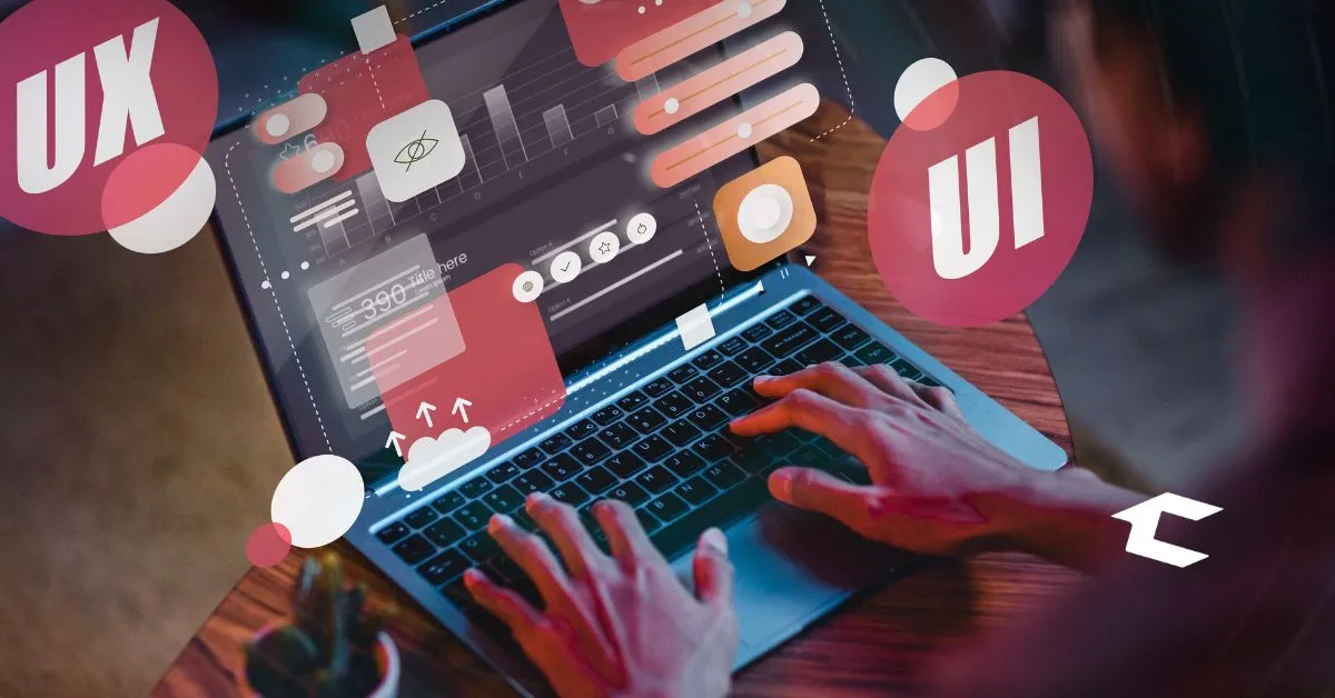 Un collage de diseños web modernos que muestra las tendencias de 2026, incluyendo tipografía audaz y elementos 3D.