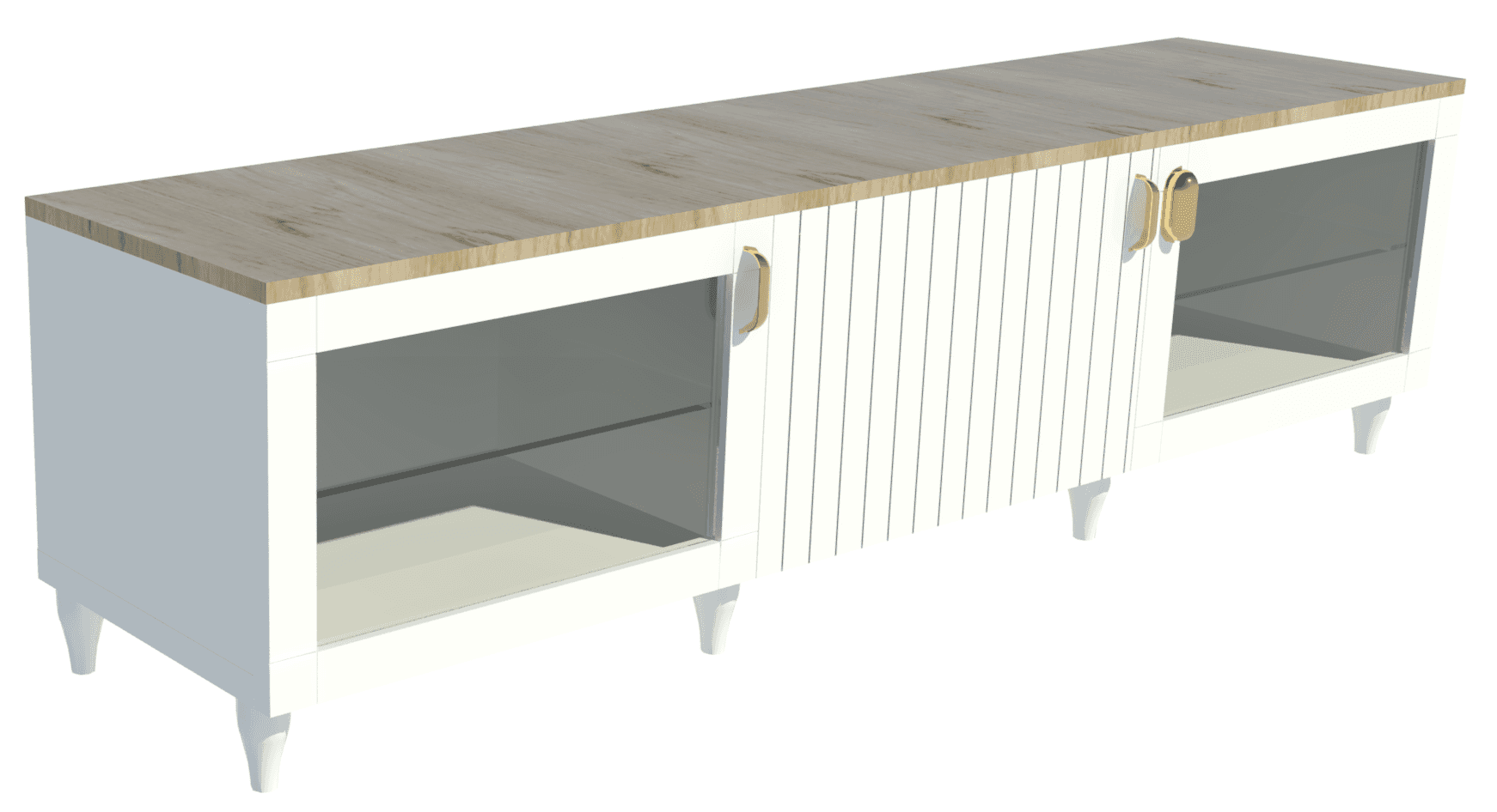 BESTÅ TV Unit with SUTTERVIKEN and SINDVIK front panels.