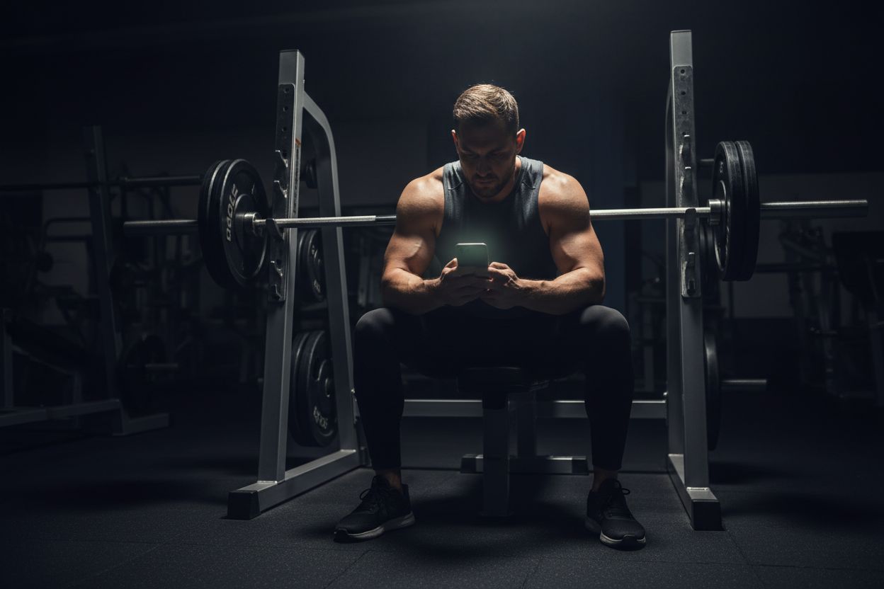 Person reviewing workout tracking on a phone