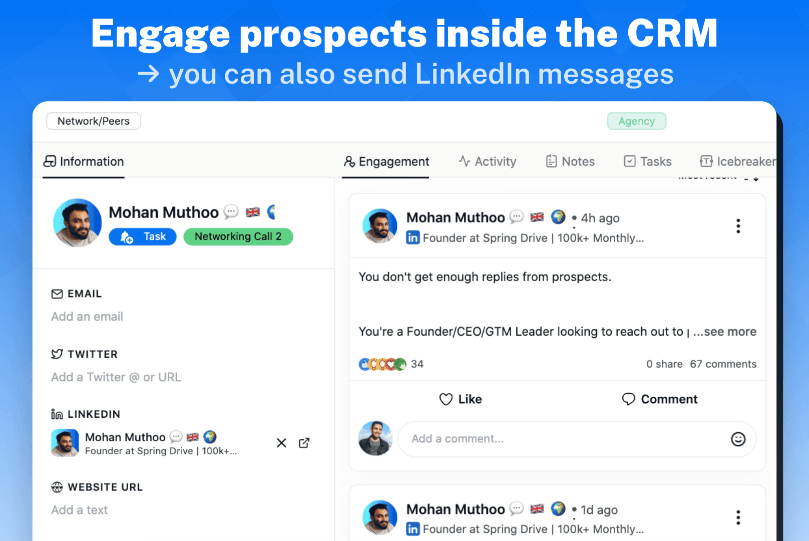 LinkedIn CRM example