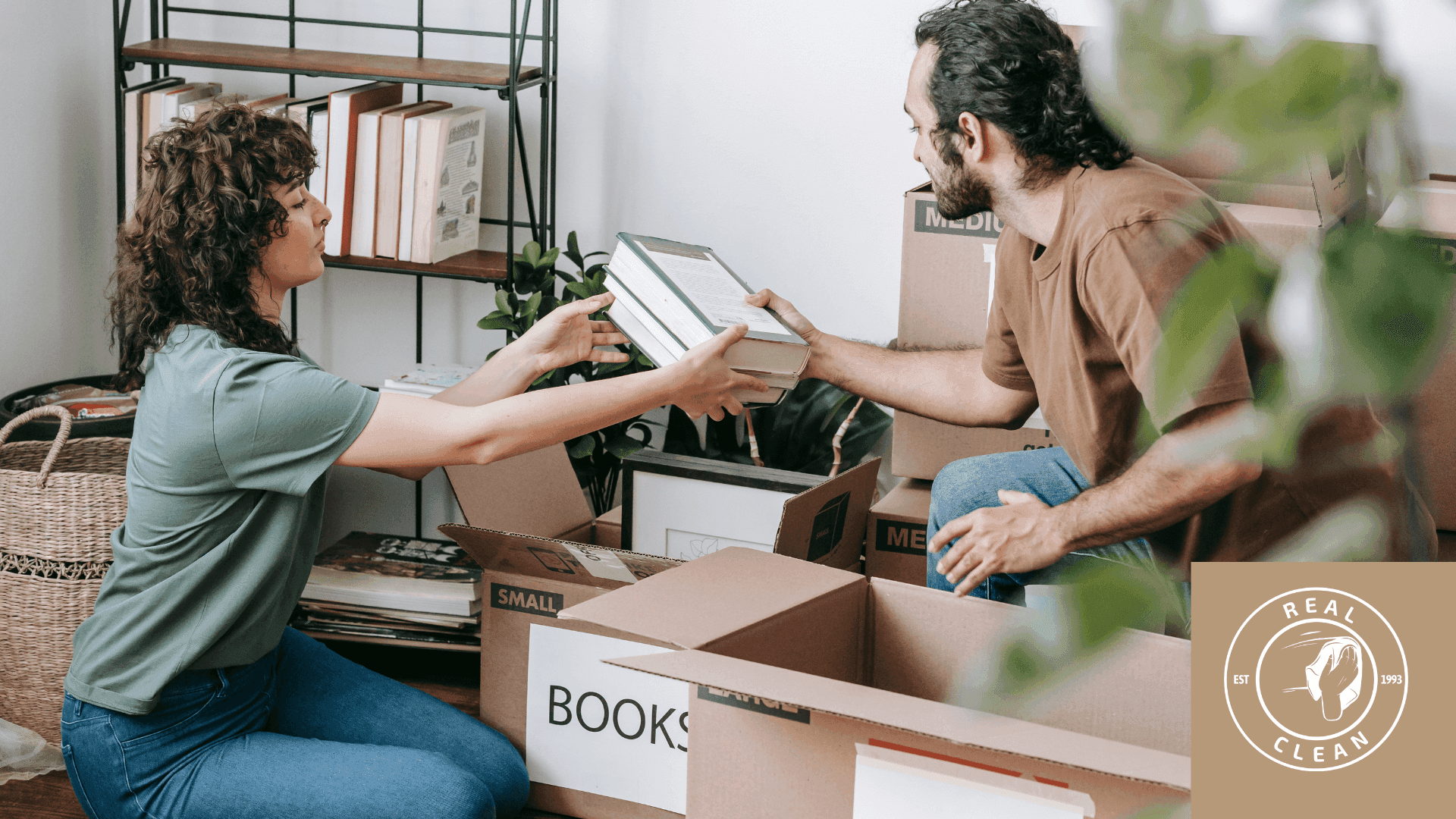 donating books and packing them in boxes