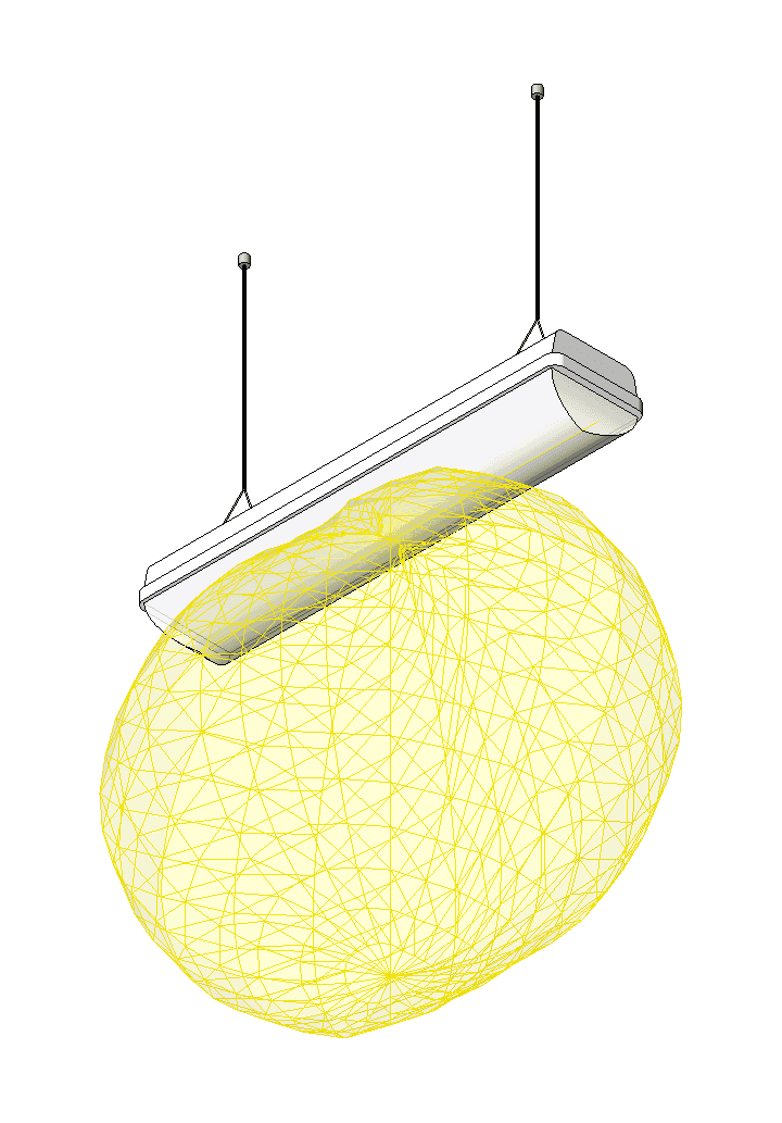 Lighting Fixture family with the Light Source displayed using an IES Photometric Web File.