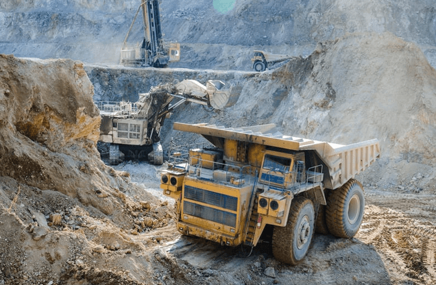 mining truck and shovel in a pit where we can use rtp pipe