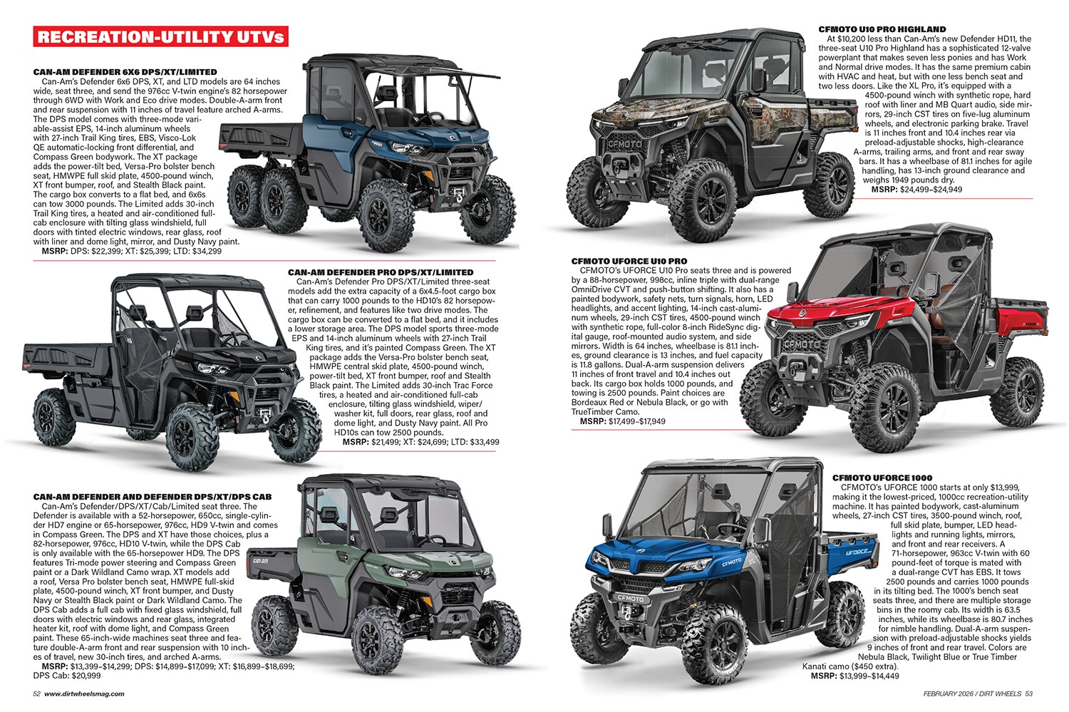 Pages from the February 2026 issue of Dirt Wheels magazine