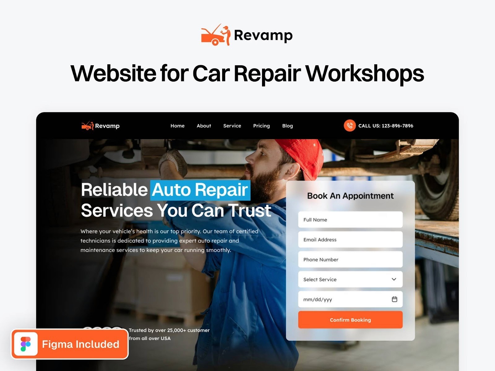 revamp car repair workshop framer template