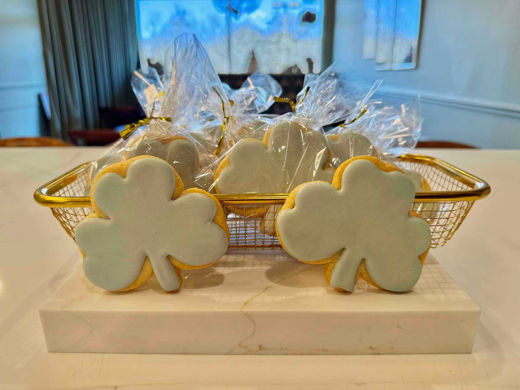 St Patricks Day Four Leaf Clover Cookies