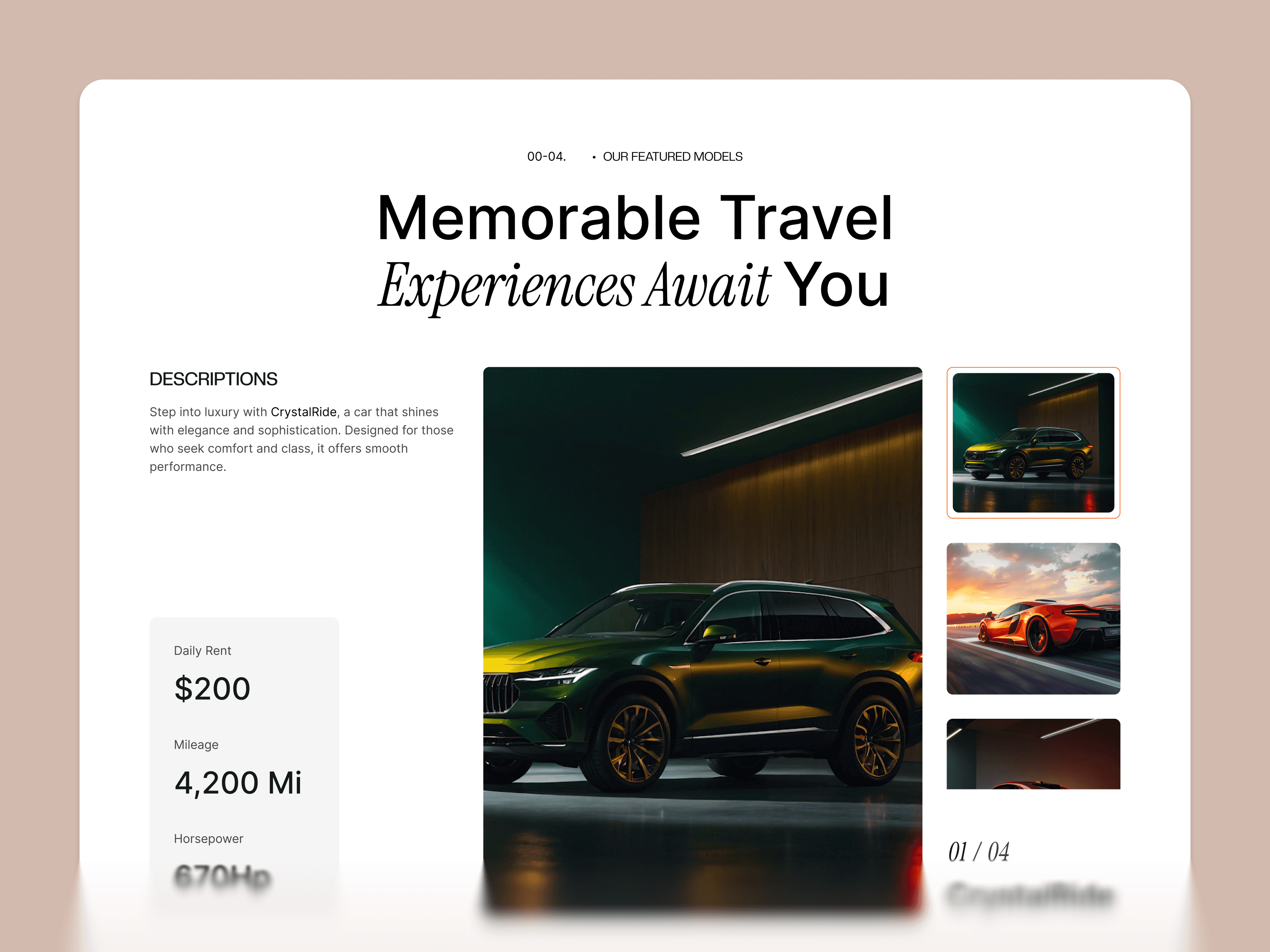 framer rent a car website