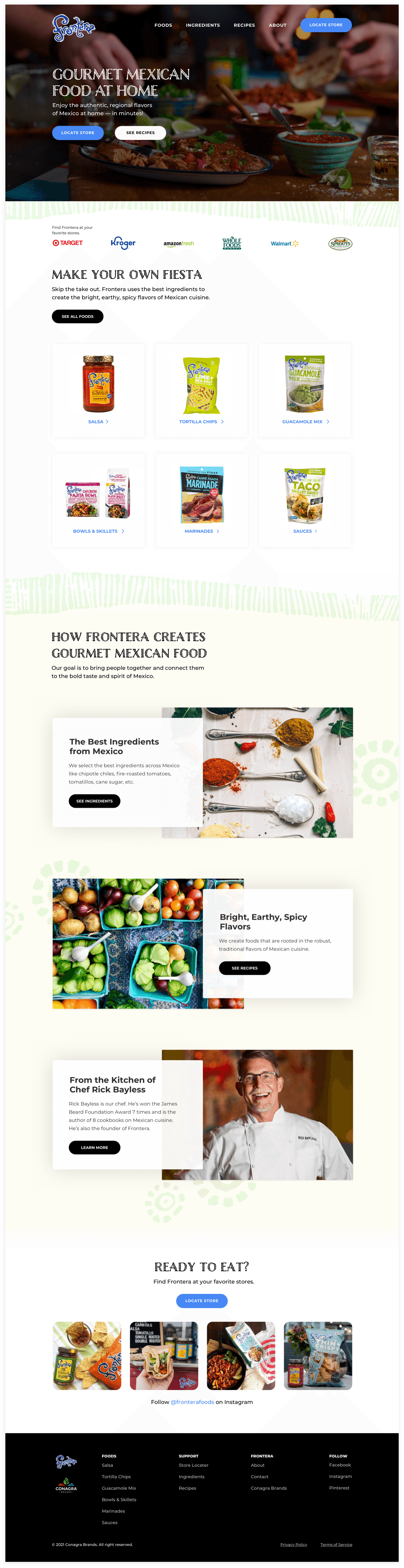 Complete redesigned Frontera homepage