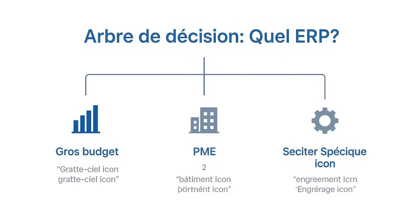 Arbre de décision pour choisir un ERP selon la taille d'entreprise et le secteur d'activité