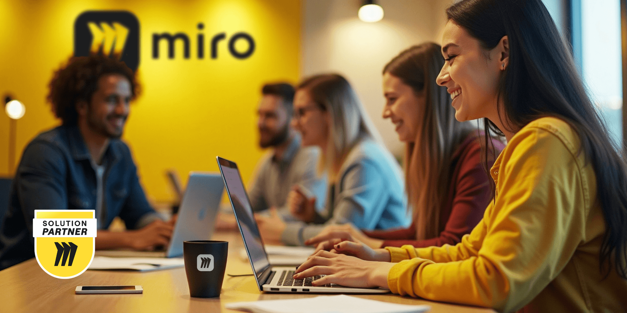A diverse group of professionals collaborating around a table in a bright, modern office setting.
