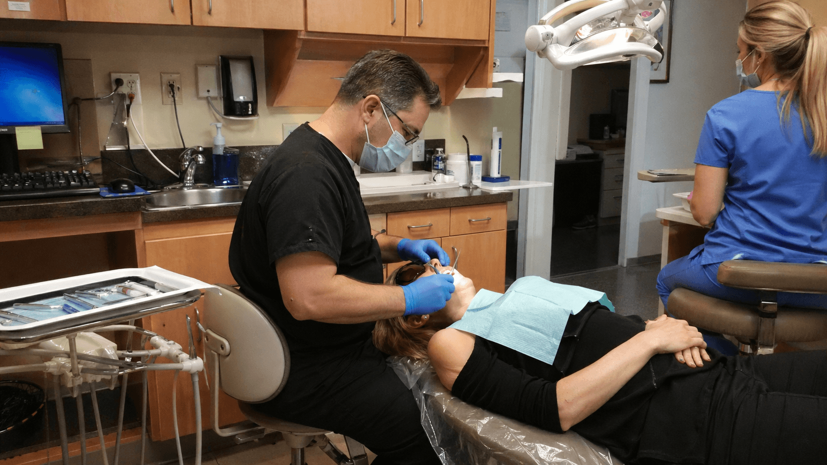 Dentist working
