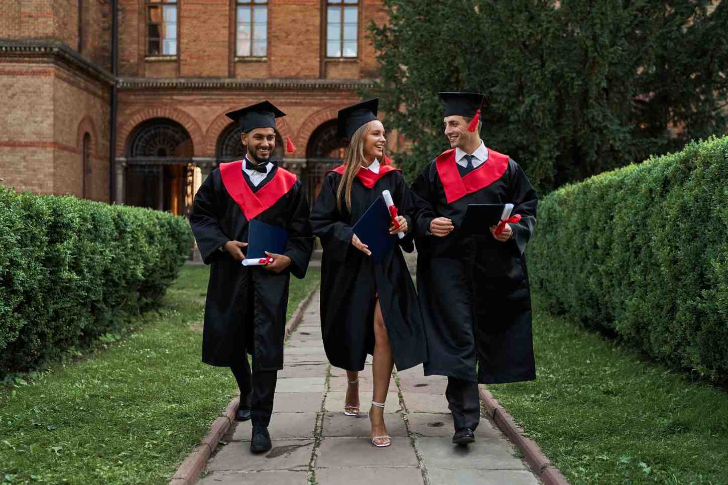 Graduates in caps and gowns