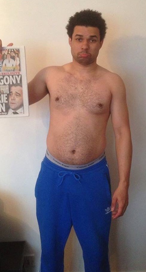 Before and after transformation photos of a Fitnix client
