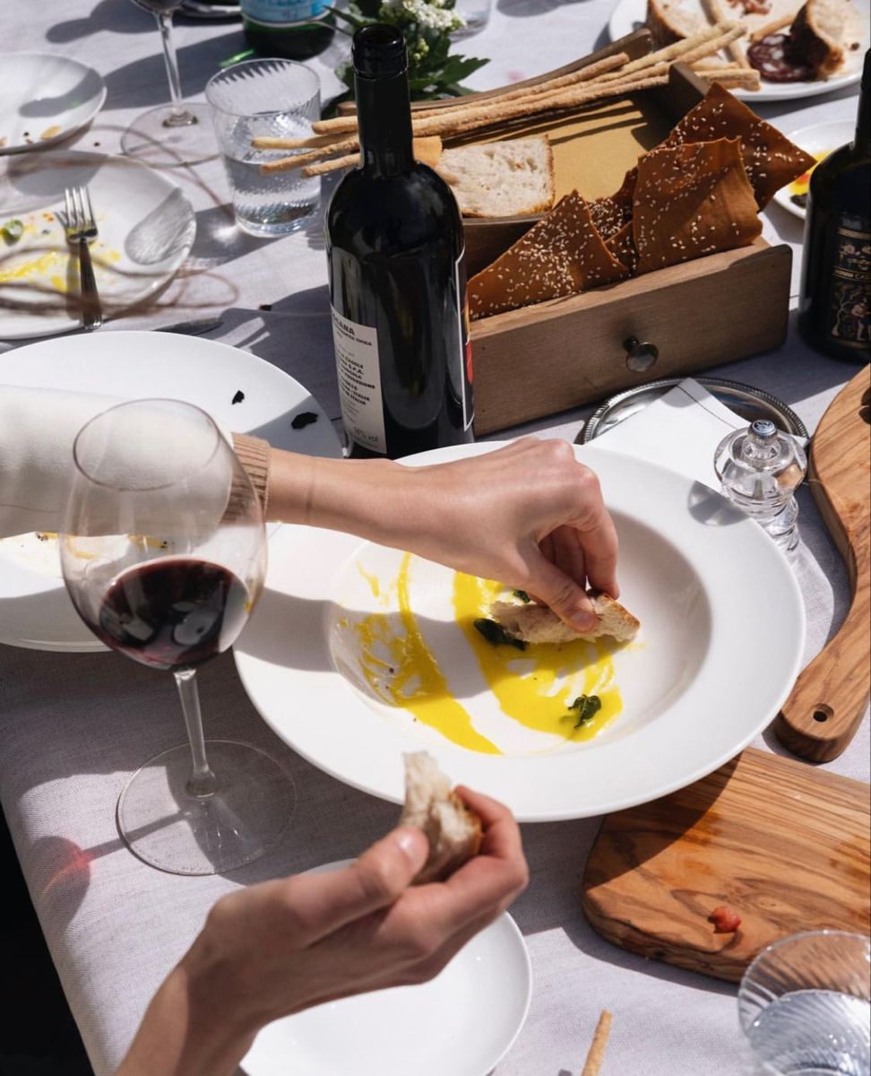 Mediterranean lunch prepared by a private chef at a wellness retreat in Tuscany