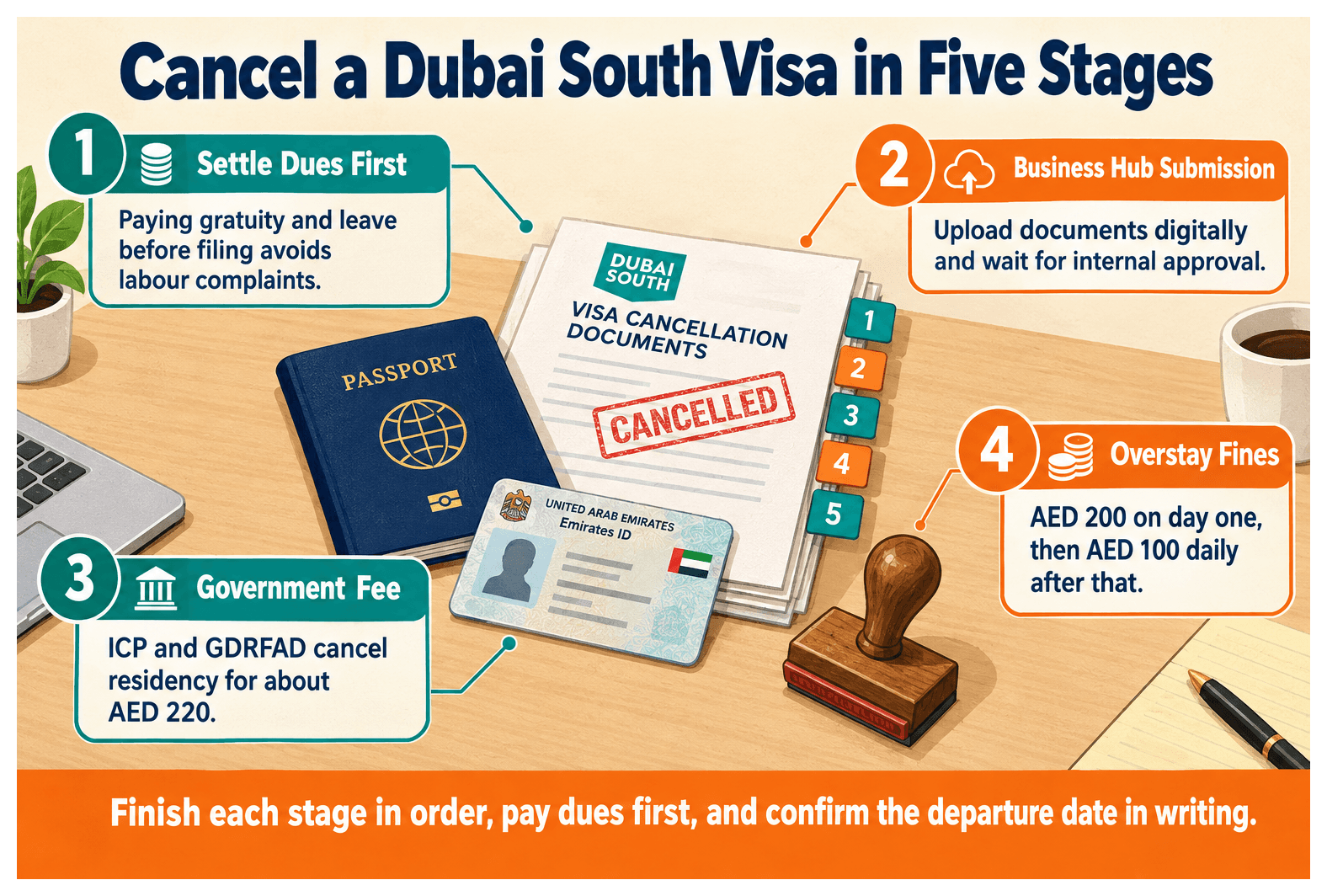 Infographic: What Is the Process for Cancelling an Employee Visa in Dubai South