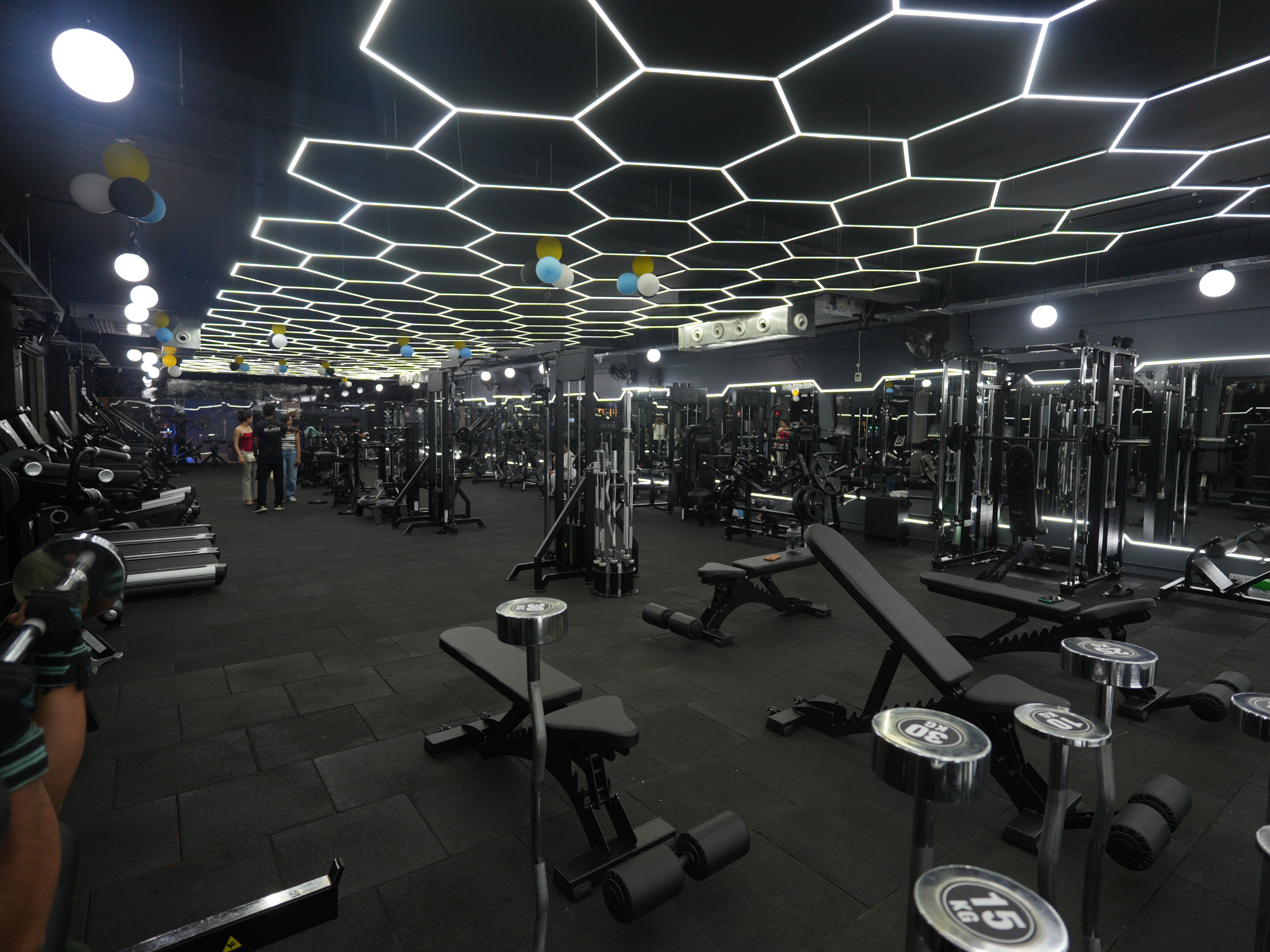 A man using dumbell for working out