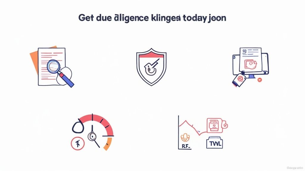 Magnifying glass over a complex financial chart, symbolizing risk analysis and due diligence.