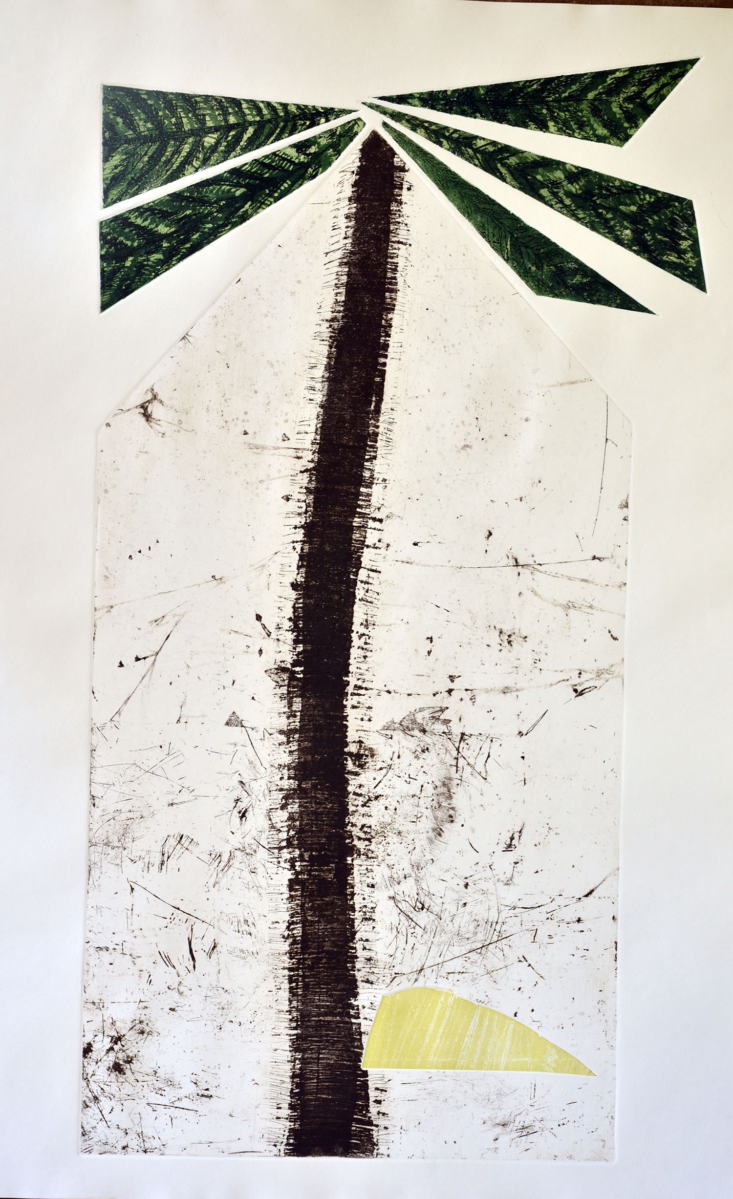 herd of sheep on road painting