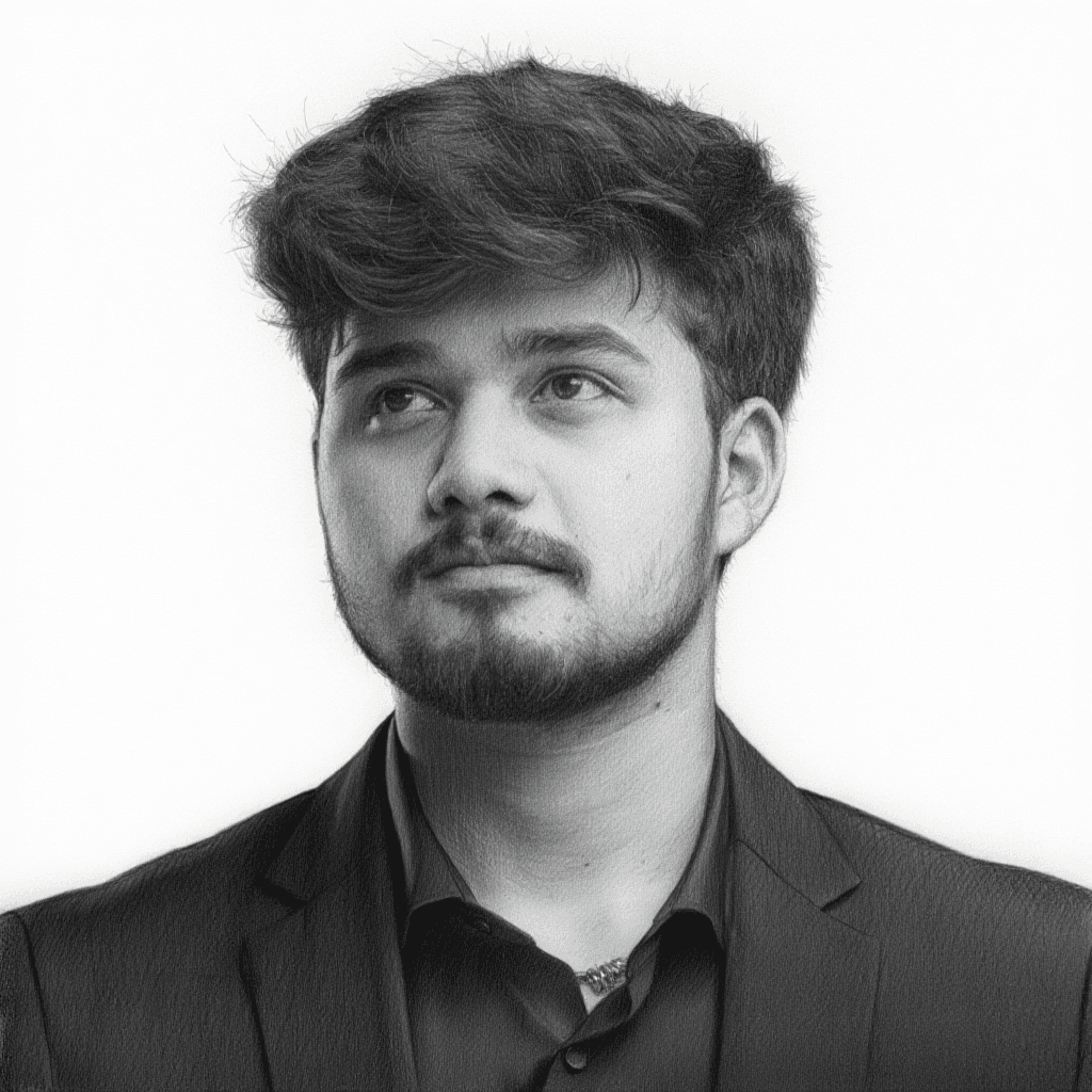 Portrait of portfolio creator – back view