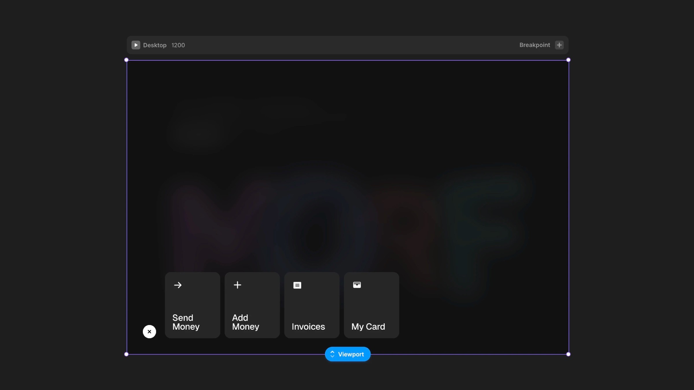 Dark interface showing multi-card navigation menu
