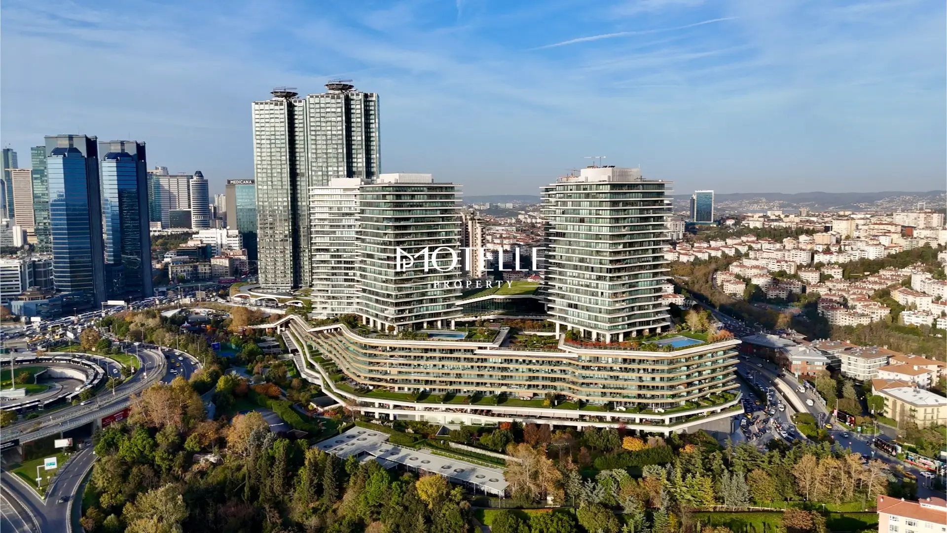 Çiftçi Tower twin tower exterior in Beşiktaş Istanbul