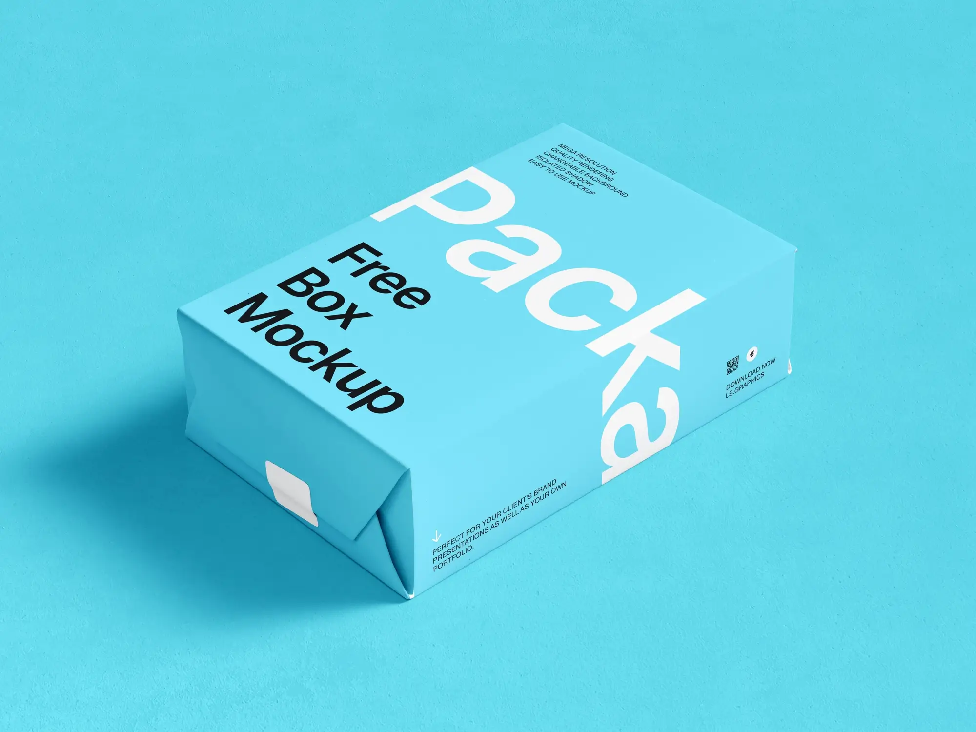 Mockup of a paper box in a single color against a plain background.