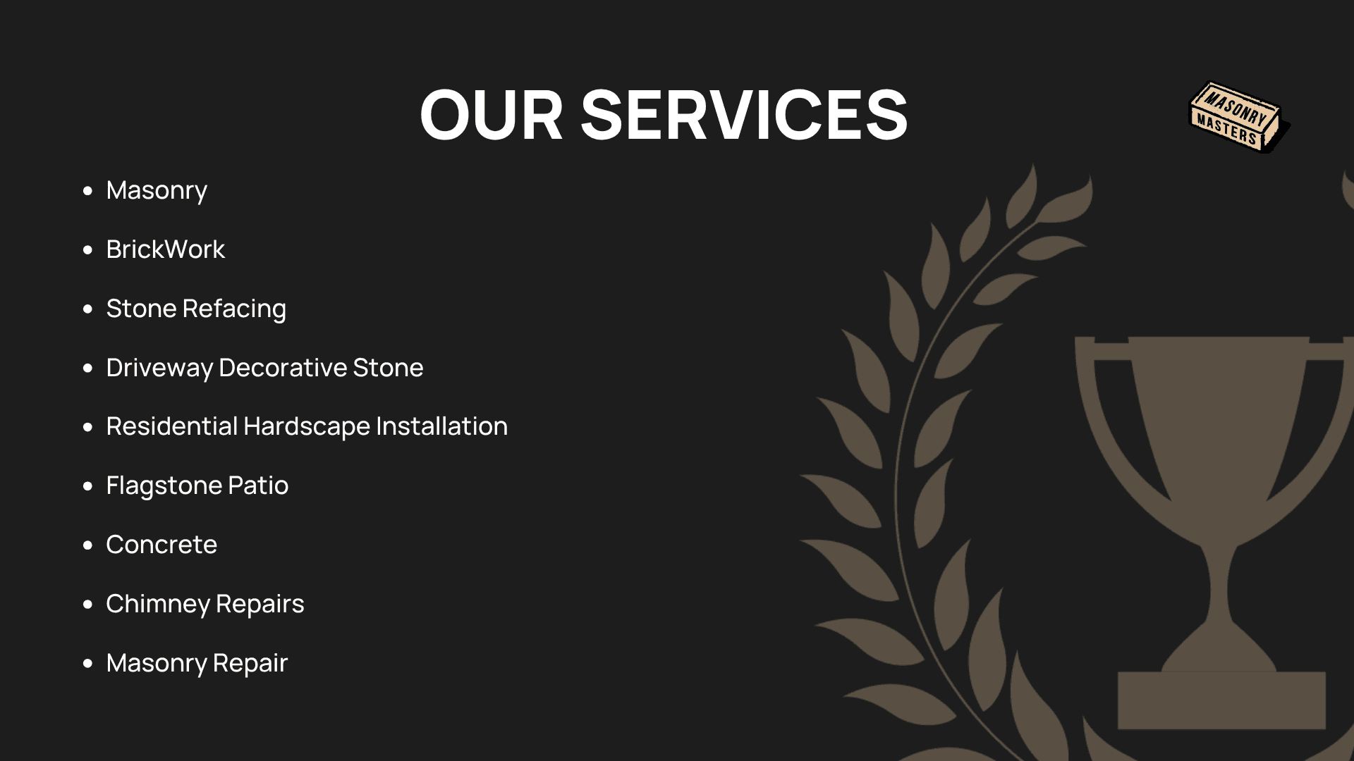 Masonry Masters brand guidelines page 5