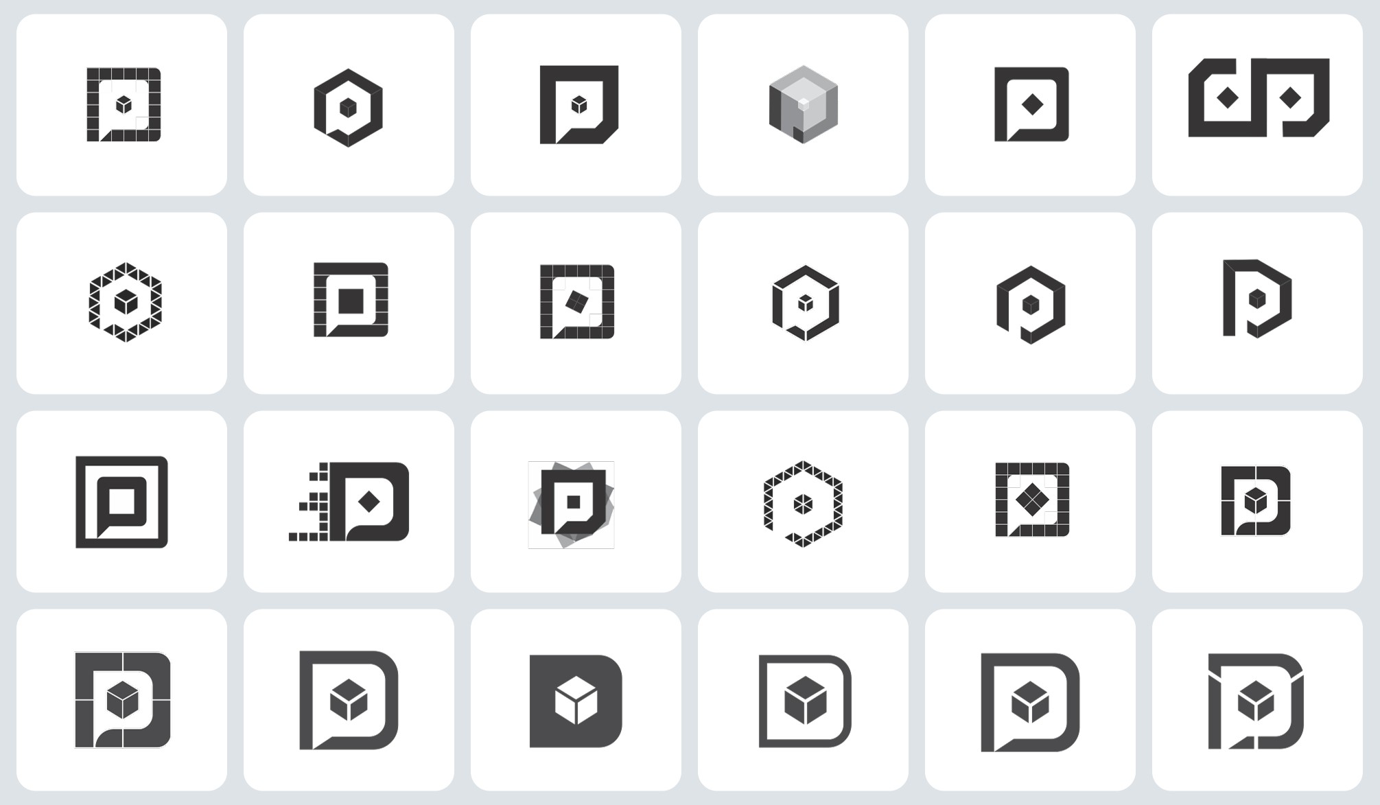 Diverse Pixels logomark ideas