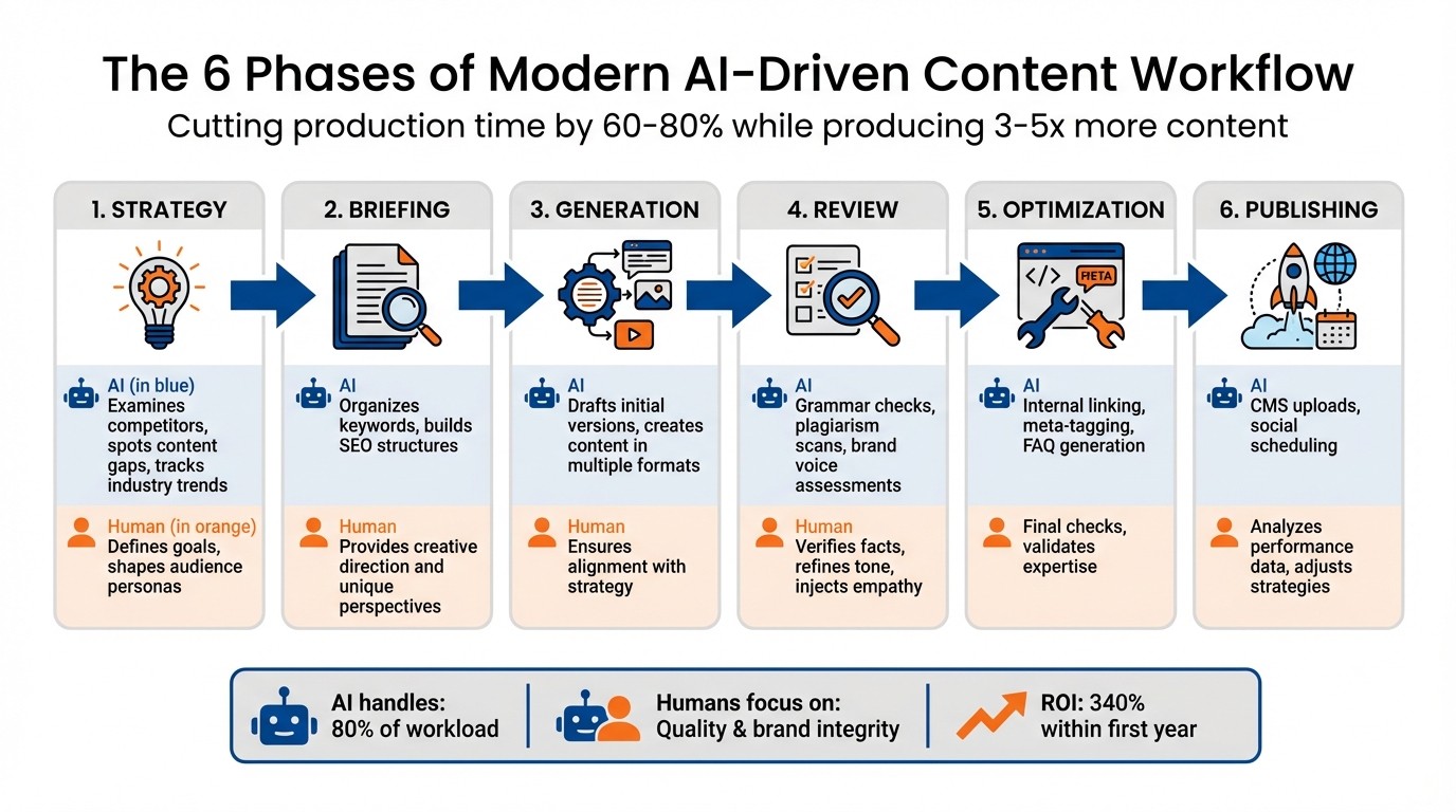 The 6 Phases of Modern AI-Driven Content Workflow in 2026