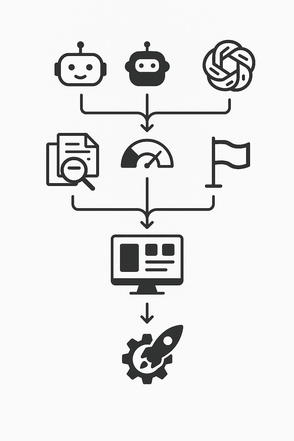 Layered diagram of real-time AI visibility tracking pipeline from model monitoring to automated optimization