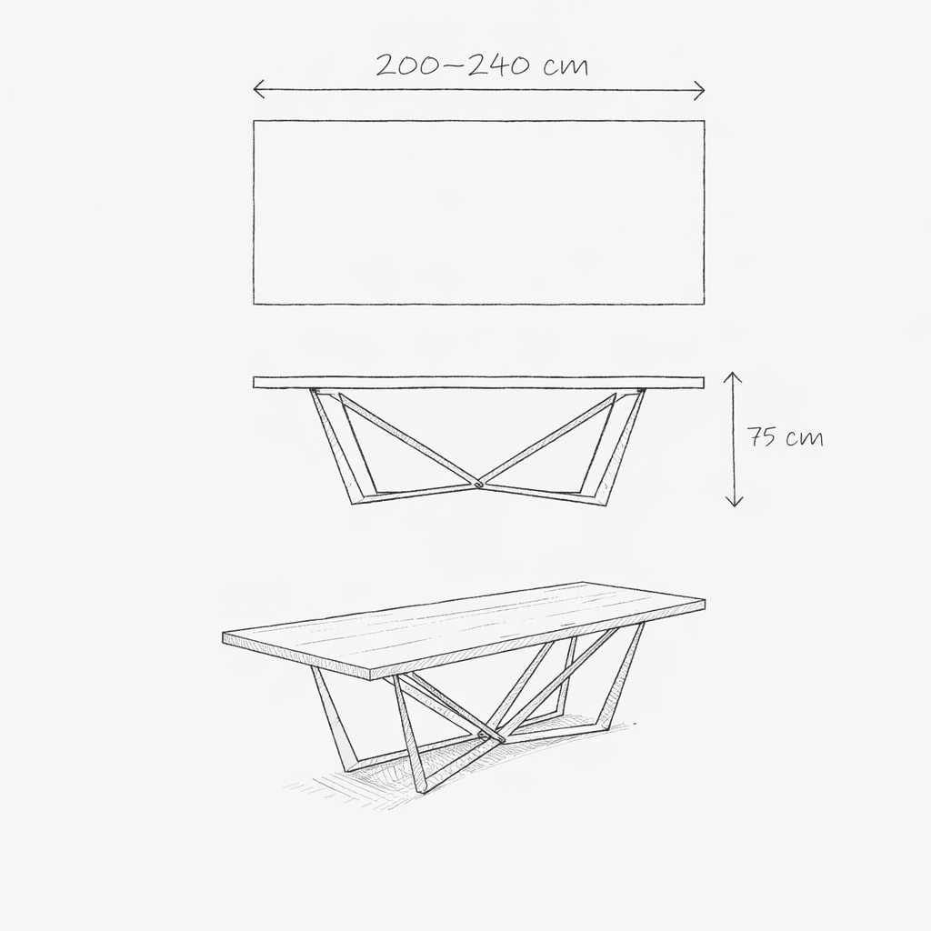 VEKRO Flow stół drewniany wymiary