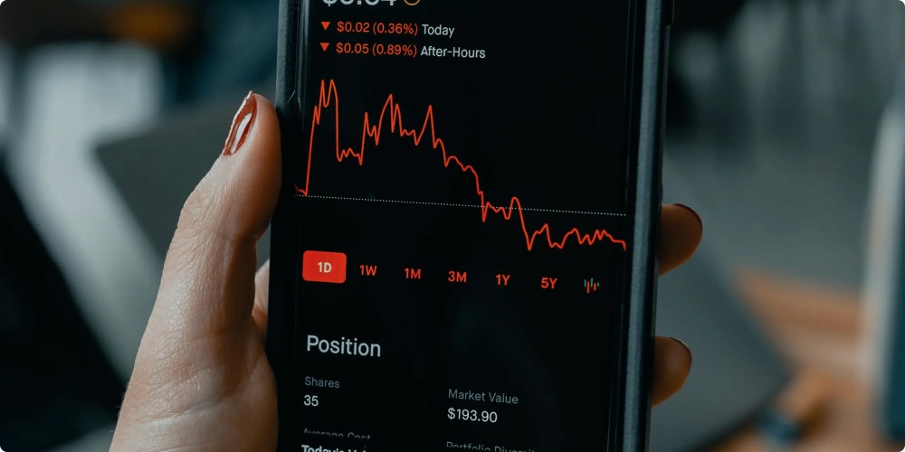 person looking at analytics data on a mobile phone