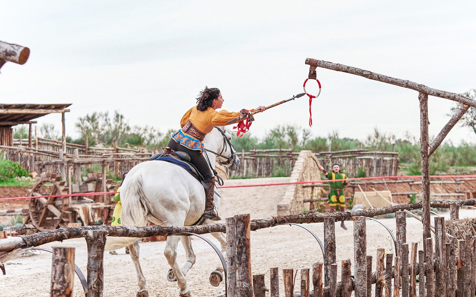 Performer on horseback at Puy du Fou España show near Toledo, Spain.